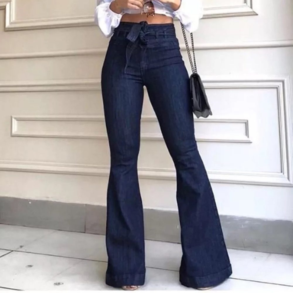 High waist black jeans